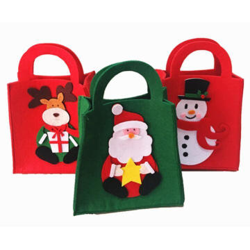 Bolso de compras del caramelo del fieltro de la Navidad del OEM para el regalo promocional